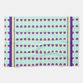 Linge De Cuisine Couleurs pastel & coeurs violets battre (Horizontal)