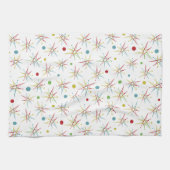 Linge De Cuisine Couleurs personnalisées de point rétro atomique de (Horizontal)