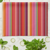 Linge De Cuisine Couleurs rayées vintages (Plié)