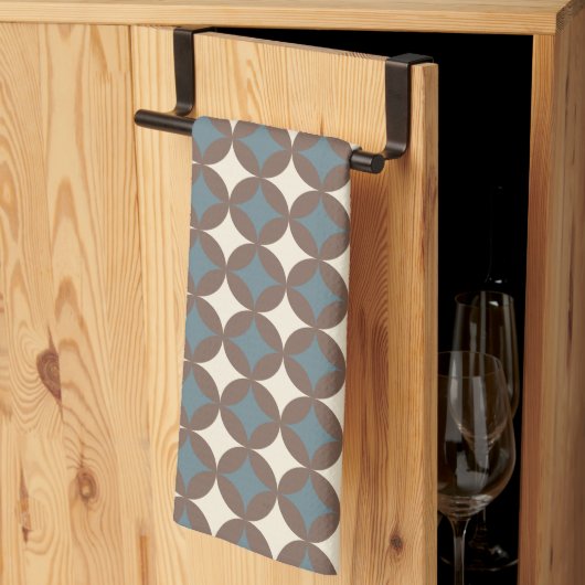 Linge De Cuisine Couleurs rétro Mi-Siècle Cercles modernes (Pliage en tiers)