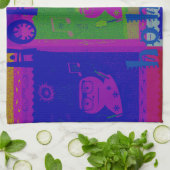 Linge De Cuisine Couleurs spéciales Père Noël HoHoho Pop Art (Plié)