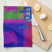 Linge De Cuisine Couleurs spéciales Père Noël HoHoho Pop Art (Quart Plié)