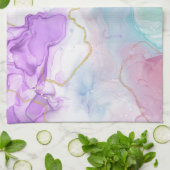 Linge De Cuisine Couleurs violettes, vertes, roses, élégantes (Plié)