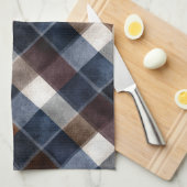 Linge De Cuisine Country Blue Red White Grey Squares   (Quart Plié)