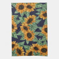 Country Cute Jaune de la Marine Fleurs de soleil A