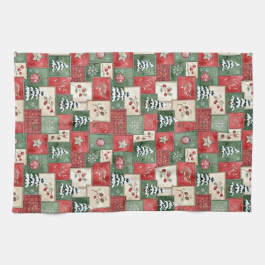 Linge De Cuisine Country patchwork christmas pattern (Horizontal)