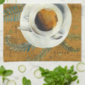 Linge De Cuisine Coupe de café, amour, paix, chéri, fougères (Plié)