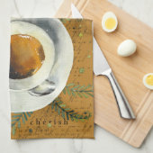 Linge De Cuisine Coupe de café, amour, paix, chéri, fougères (Quart Plié)