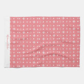 Linge De Cuisine Coupe de neige rose blanc Motif Nom du script (Horizontal)