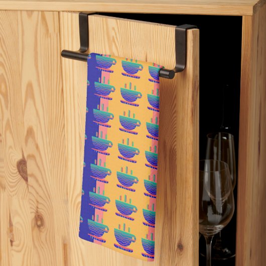 Linge De Cuisine Coupe Vert Bleu De Java Rainbow Stripe (Pliage en tiers)