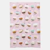 Linge De Cuisine Coupes de café mignonnes sur rose clair (Vertical)
