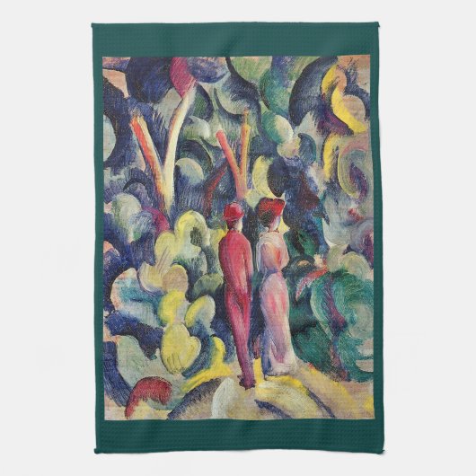 Linge De Cuisine Couple sur la piste forestière par August Macke (Vertical)