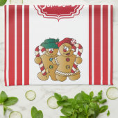 Linge De Cuisine Couples adorables mignons de pain d'épice (Plié)