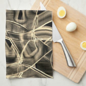 Linge De Cuisine Courbes en forme de ruban beige, lignes de relief  (Quart Plié)