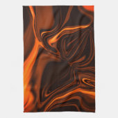 Linge De Cuisine Courbes ou ondulations corail, sur fond sombre (Vertical)