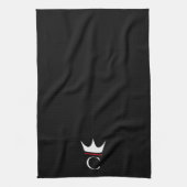 Linge De Cuisine Couronne Chef Monogramme Noir Blanc (Vertical)