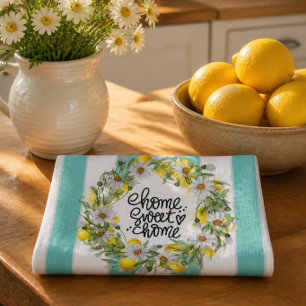Linge De Cuisine Couronne de citron et marguerite Home Sweet Home