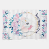 Linge De Cuisine Couronne de fleurs rose pâle pour éléphant mère et (Horizontal)