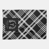 Linge De Cuisine Couronne de monogramme de nom de famille de ferme (Horizontal)