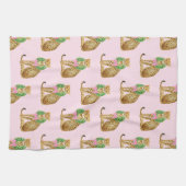 Linge De Cuisine Couronne de Noël Léopard (Horizontal)