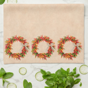 Linge De Cuisine Couronne de Ristra du Sud-Ouest du Chili sur un mu