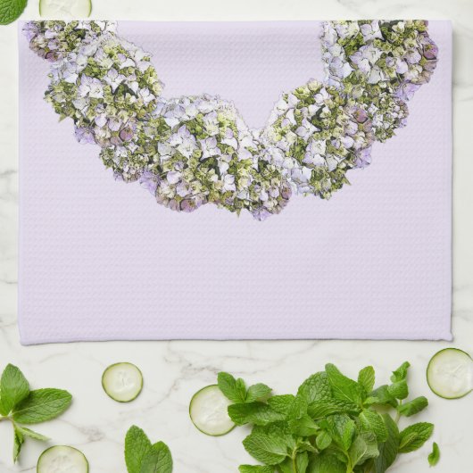 Linge De Cuisine Couronne d'Hydrangea (Plié)
