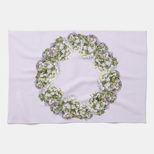 Linge De Cuisine Couronne d'Hydrangea (Horizontal)