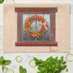 Linge De Cuisine Couronne du sud-ouest du Chili sur une fenêtre en