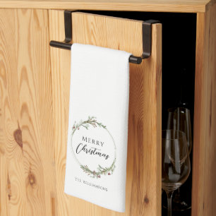 Linge De Cuisine Couronne minimaliste Joyeux Noël