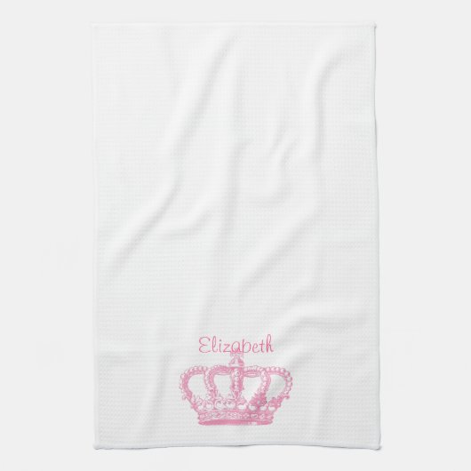 Linge De Cuisine Couronne rose mignonne votre texte (Vertical)