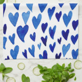 Linge De Cuisine Cours de jour Valentines explosion - bleu (Plié)