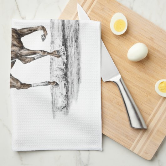 Linge De Cuisine Course de chevaux à Thoroughbred (Quart Plié)