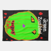Linge De Cuisine Course Zombie Citrouille Verte Halloween (Horizontal)