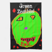 Linge De Cuisine Course Zombie Citrouille Verte Halloween (Vertical)