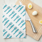 Linge De Cuisine Couteau et fourche tirés à la main (Quart Plié)