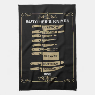 Linge De Cuisine Couteaux de boucher de cuisine vintage