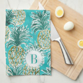 Linge De Cuisine Coutume tropicale d'aquarelle HEURE d'ANANAS (Quart Plié)