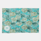 Linge De Cuisine Coutume tropicale d'aquarelle HEURE d'ANANAS (Horizontal)