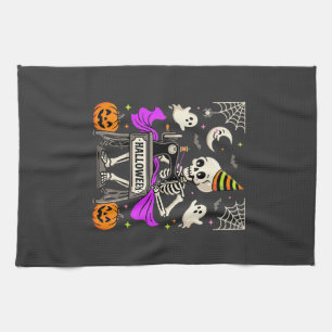 Linge De Cuisine Couture de squelette d'Halloween Fantôme Citrouill