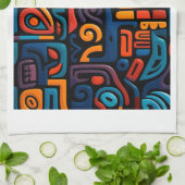 Linge De Cuisine Couverture abstraite d'art tribal (Plié)