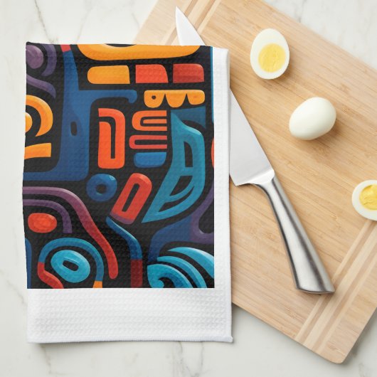 Linge De Cuisine Couverture abstraite d'art tribal (Quart Plié)