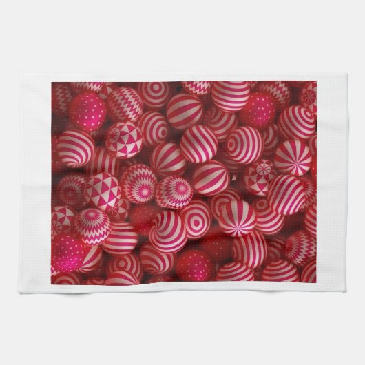 Linge De Cuisine Couverture aux ornements rayés roses (Horizontal)