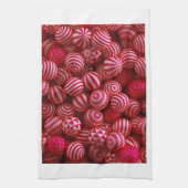 Linge De Cuisine Couverture aux ornements rayés roses (Vertical)