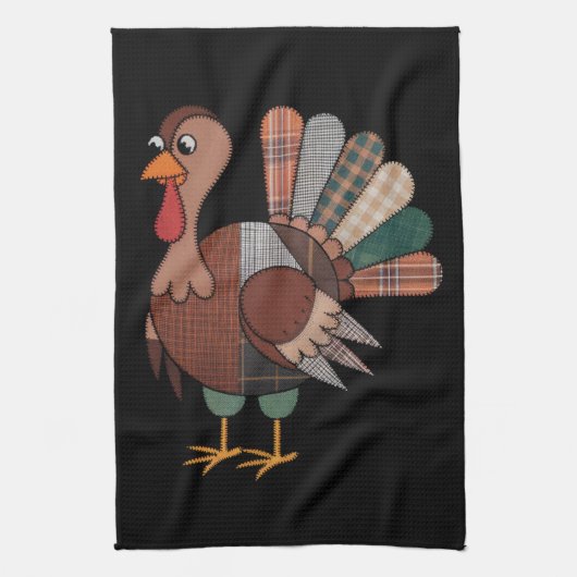 Linge De Cuisine Couverture de Thanksgiving patchwork dinde automne (Vertical)