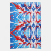Linge De Cuisine Couverture Éclaboussure Rouge Blanc et Bleu (Vertical)