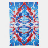 Linge De Cuisine Couverture Éclaboussure Rouge Blanc et Bleu (Vertical)