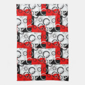 Linge De Cuisine Couverture Sherpa Cercles Rouge Noir (Vertical)