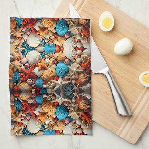 Linge De Cuisine Couverture Sherpa Mosaïque Coquillages