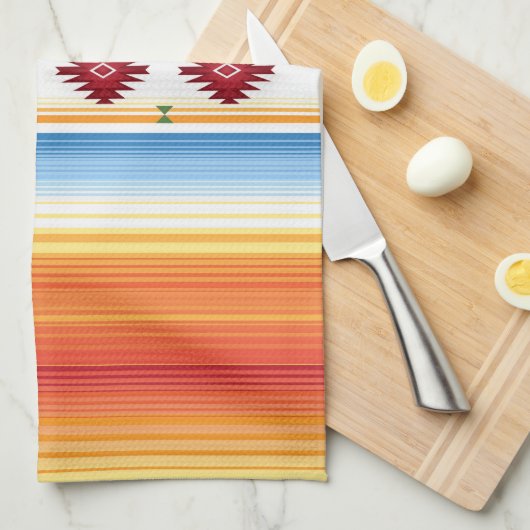 Linge De Cuisine Couverture traditionnelle de Serape de Mexicain (Quart Plié)