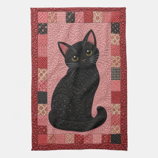 Linge De Cuisine Couvre-lit Chat Noir  (Vertical)